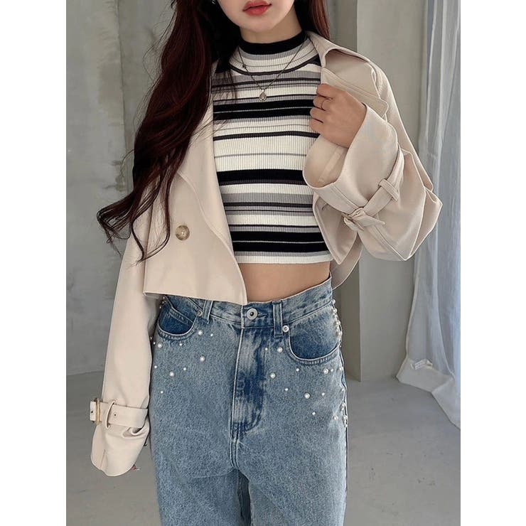 【セットアップ着用可】ショートトレンチコート | MERCURYDUO | 詳細画像15 