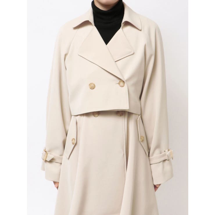 【セットアップ着用可】ショートトレンチコート | MERCURYDUO | 詳細画像18 
