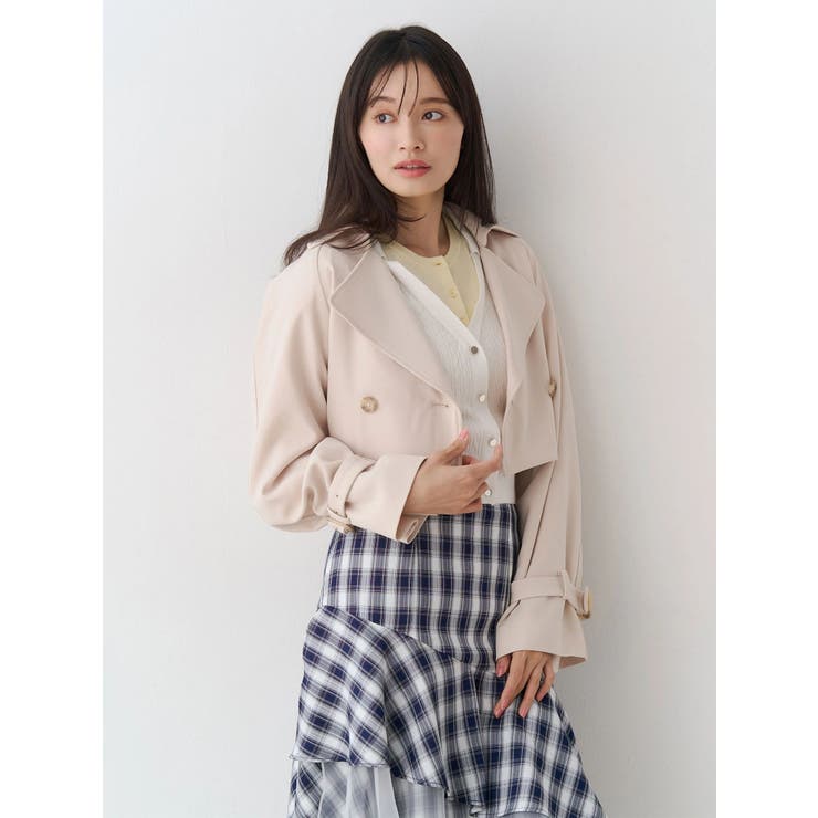 【セットアップ着用可】ショートトレンチコート | MERCURYDUO | 詳細画像7 