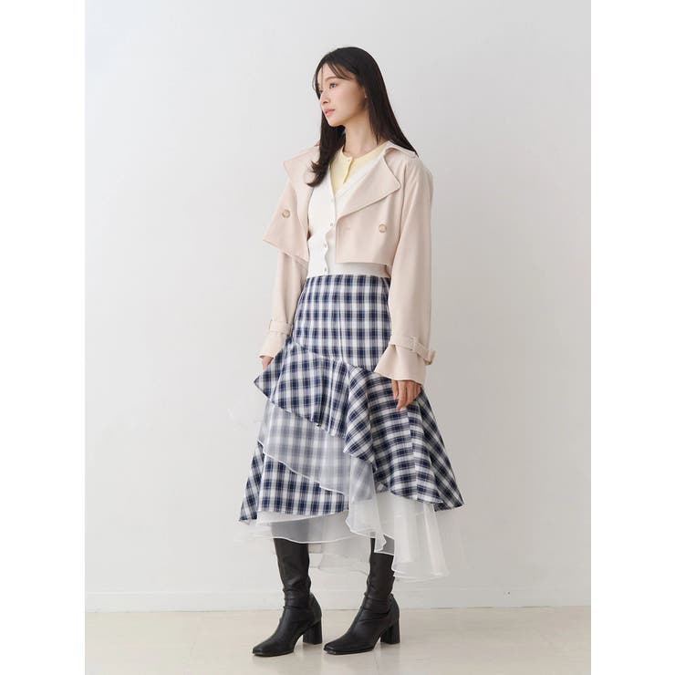 【セットアップ着用可】ショートトレンチコート | MERCURYDUO | 詳細画像9 