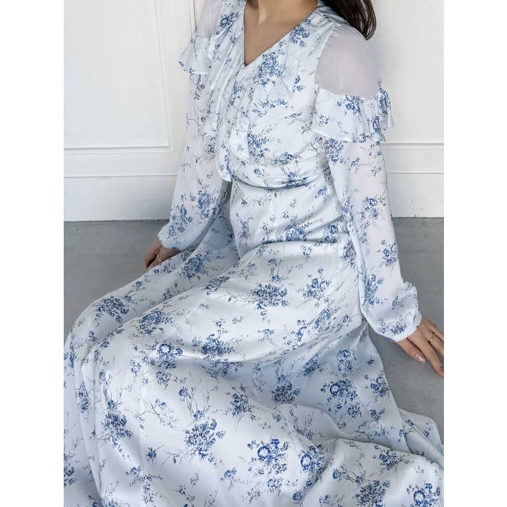 ラッフルカラーパターンワンピース | MERCURYDUO | 詳細画像8 