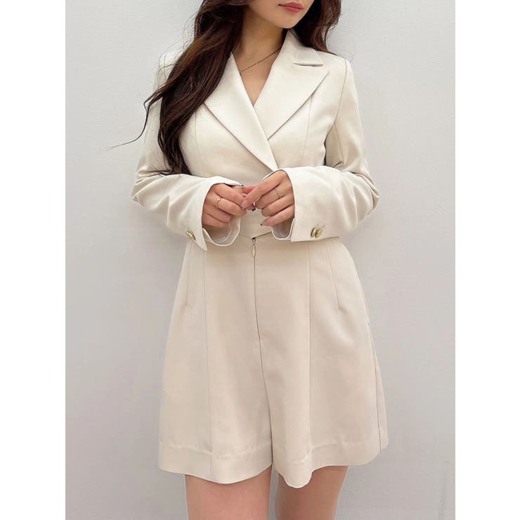 フィットアンドフレアジャケットミニロンパース | MERCURYDUO | 詳細画像3 