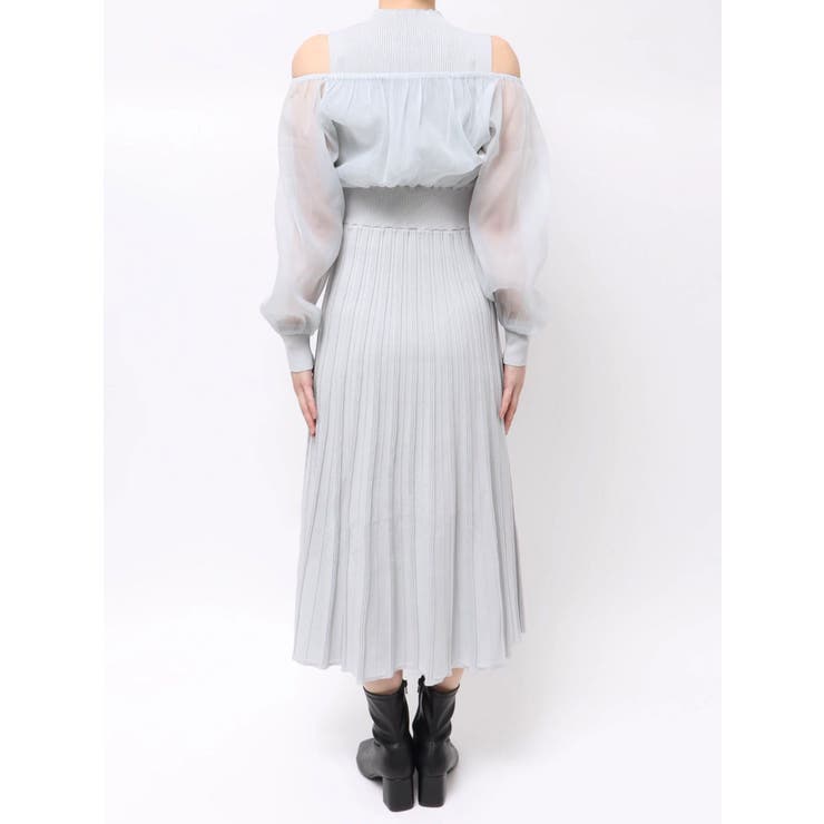 異素材ドッキングプリーツフレアニットワピース | MERCURYDUO | 詳細画像18 