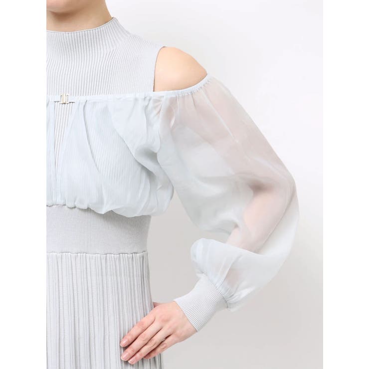 異素材ドッキングプリーツフレアニットワピース | MERCURYDUO | 詳細画像20 