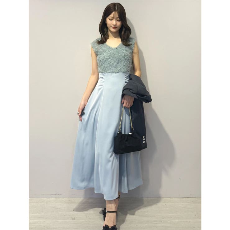 チュールフリルドッキングサテンワンピース | MERCURYDUO | 詳細画像11 