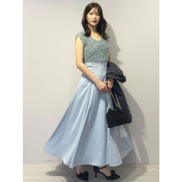 チュールフリルドッキングサテンワンピース | MERCURYDUO | 詳細画像13 