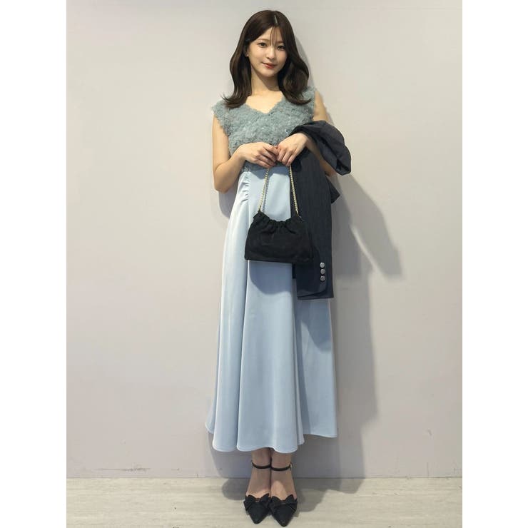 チュールフリルドッキングサテンワンピース | MERCURYDUO | 詳細画像16 