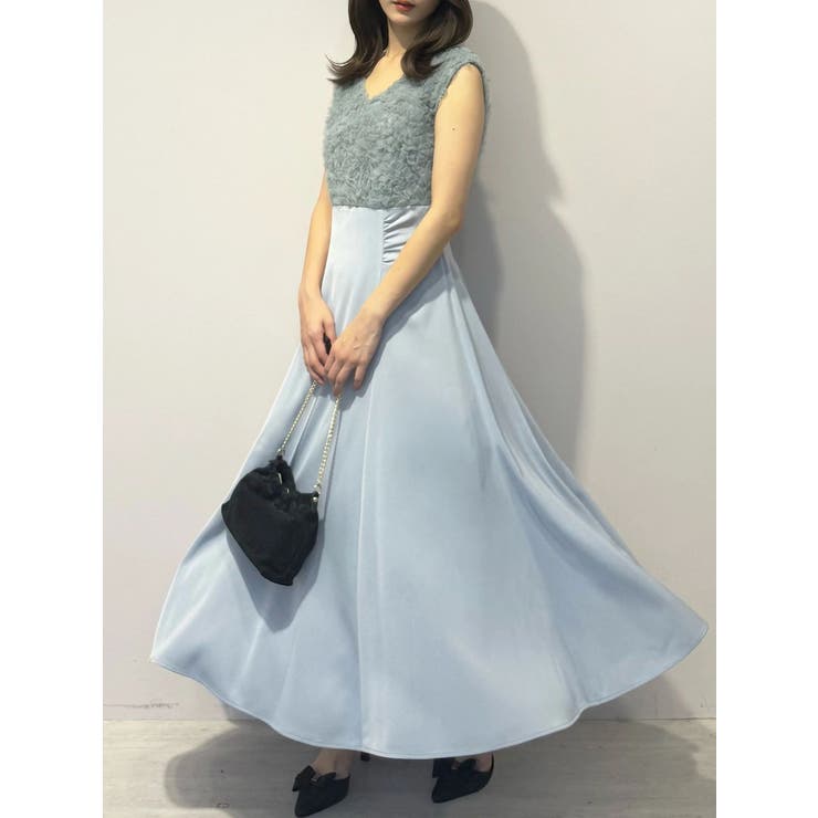 チュールフリルドッキングサテンワンピース | MERCURYDUO | 詳細画像2 