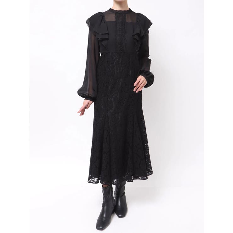 レース切替マーメイドワンピース | MERCURYDUO | 詳細画像1 