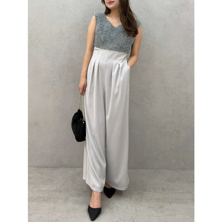 ライトグレー | チュールフリルドッキングロンパース | MERCURYDUO