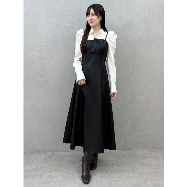 アシメビスチェドッキングパワショルシャツワンピース | MERCURYDUO | 詳細画像10 