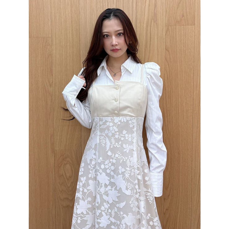 アシメビスチェドッキングパワショルシャツワンピース | MERCURYDUO | 詳細画像13 