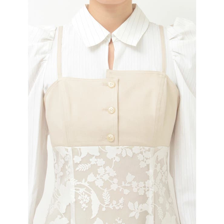 アシメビスチェドッキングパワショルシャツワンピース | MERCURYDUO | 詳細画像22 