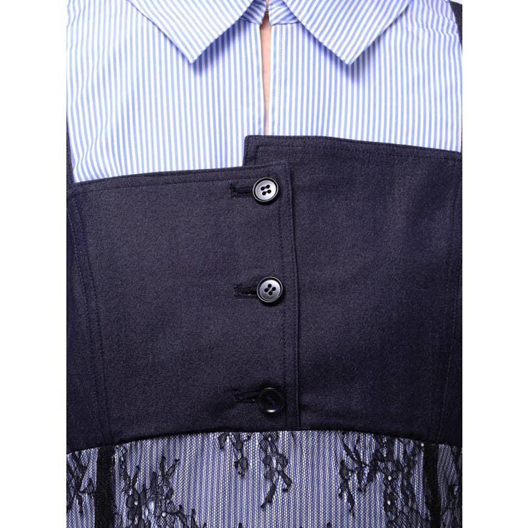 アシメビスチェドッキングパワショルシャツワンピース | MERCURYDUO | 詳細画像28 