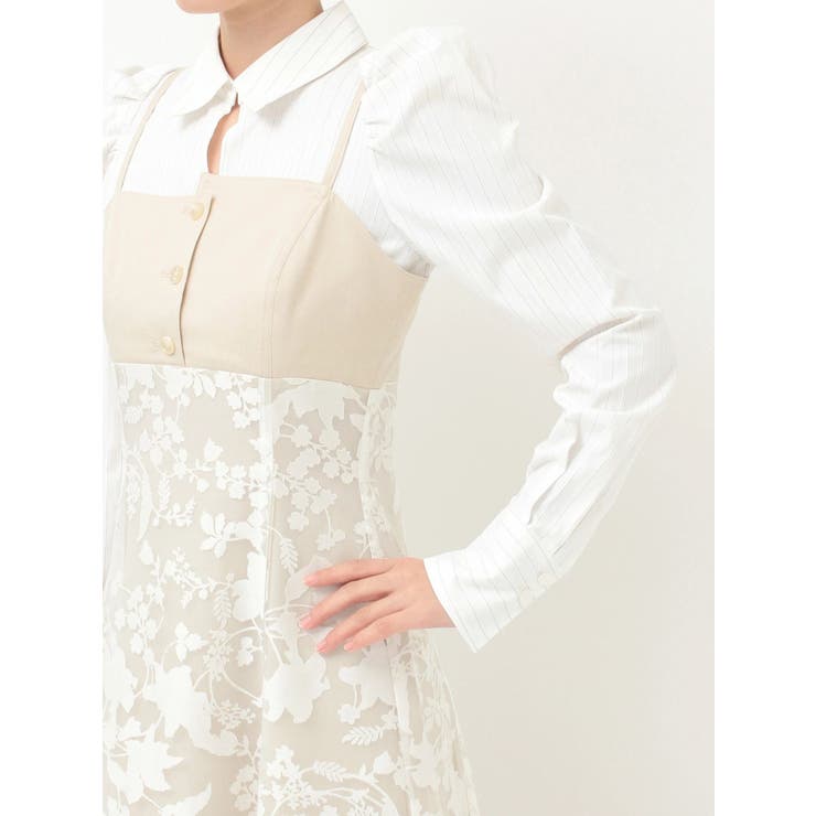 アシメビスチェドッキングパワショルシャツワンピース | MERCURYDUO | 詳細画像38 