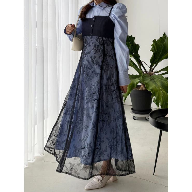 アシメビスチェドッキングパワショルシャツワンピース | MERCURYDUO | 詳細画像6 