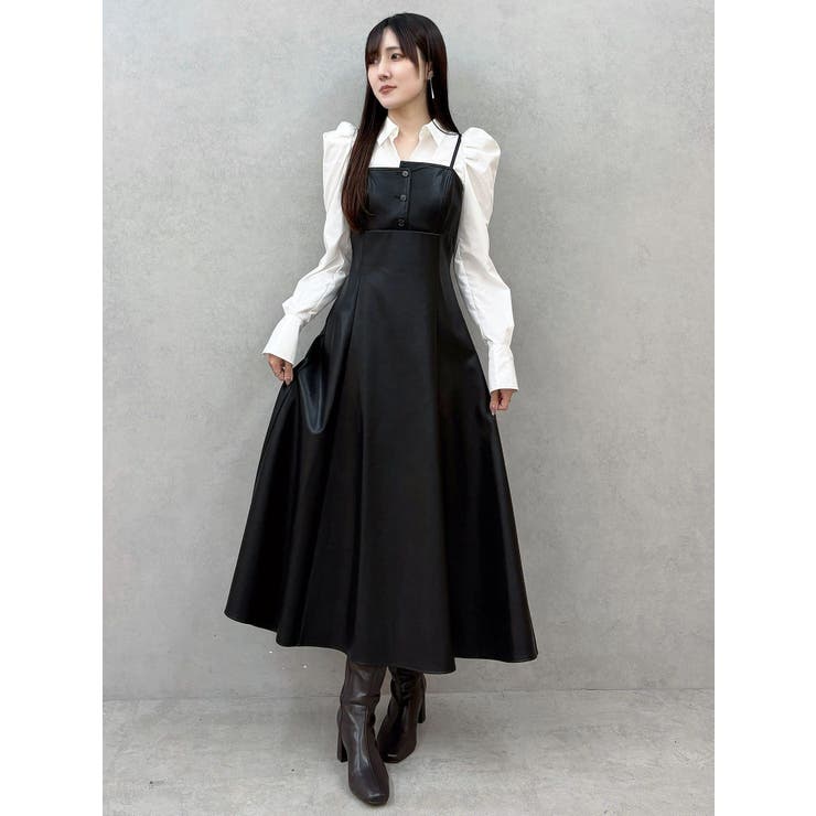 アシメビスチェドッキングパワショルシャツワンピース | MERCURYDUO | 詳細画像9 