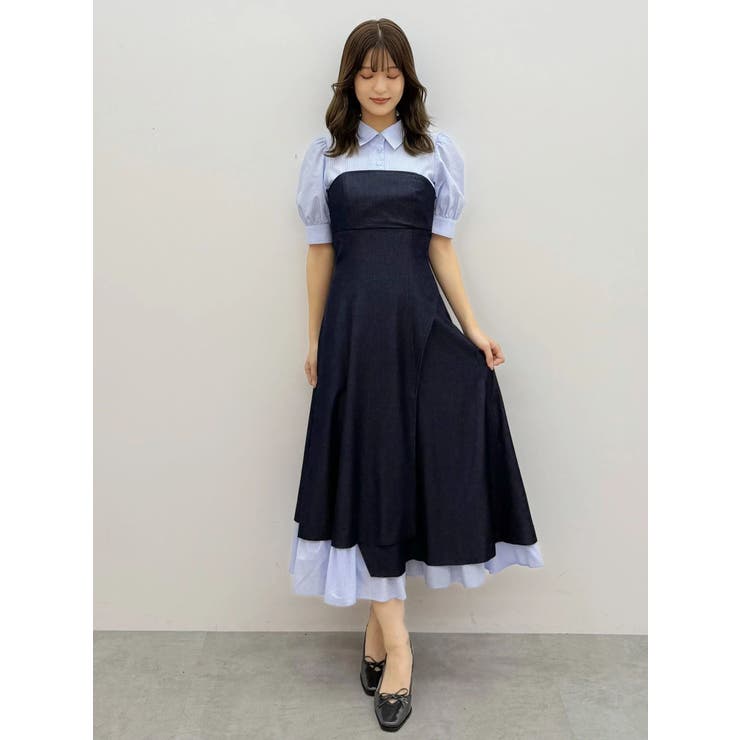 シャツドッキングベアワンピース | MERCURYDUO | 詳細画像14 