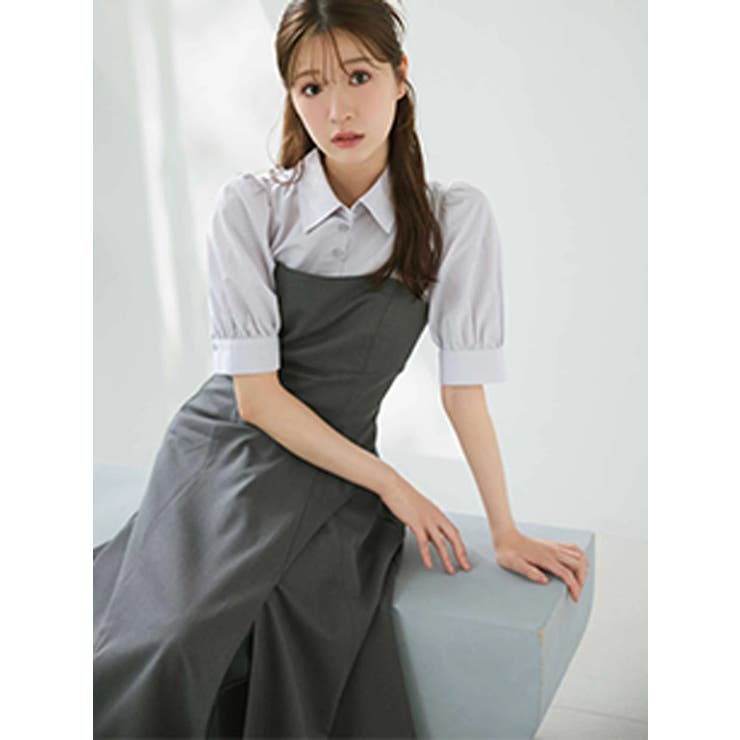 シャツドッキングベアワンピース | MERCURYDUO | 詳細画像2 