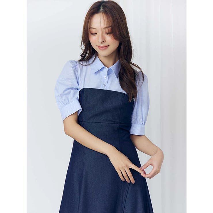 シャツドッキングベアワンピース | MERCURYDUO | 詳細画像8 