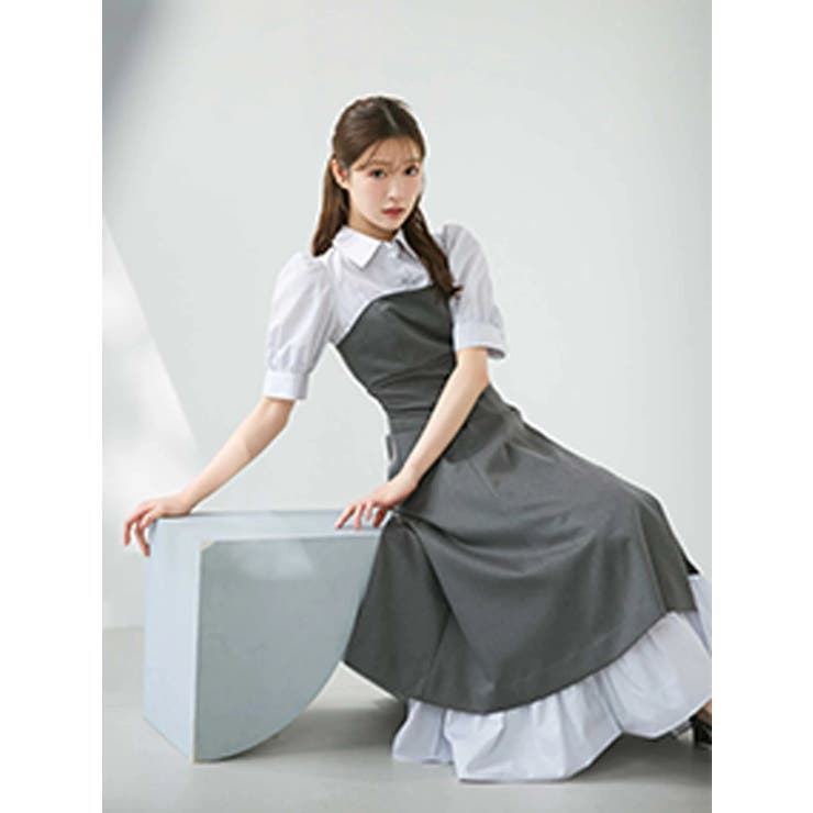 チャコールグレー | シャツドッキングベアワンピース | MERCURYDUO