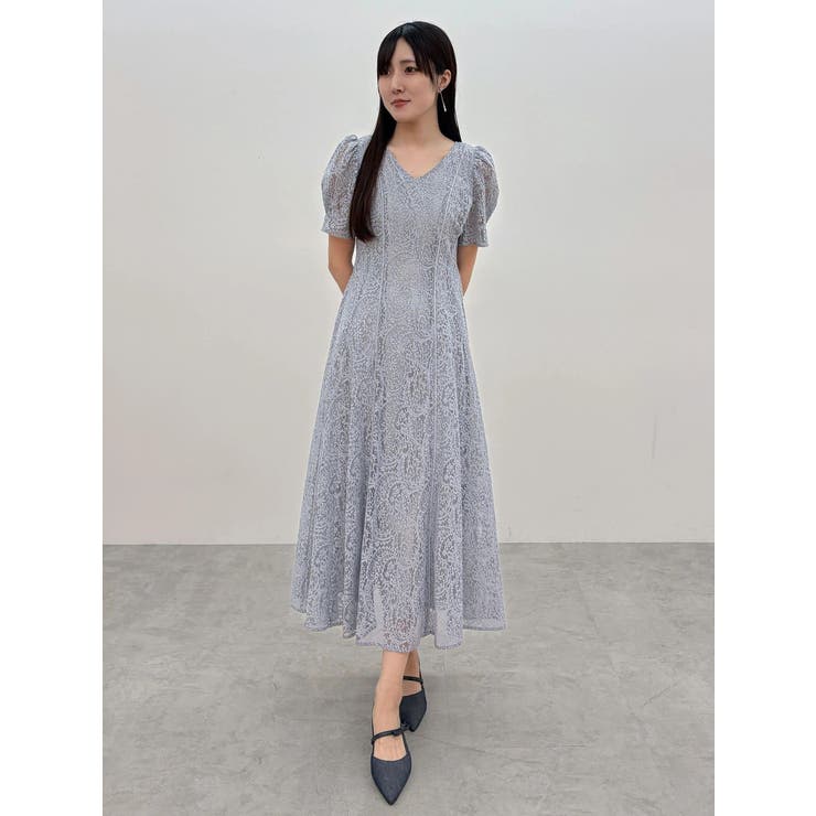 レースパイピングロングワンピース | MERCURYDUO | 詳細画像10 