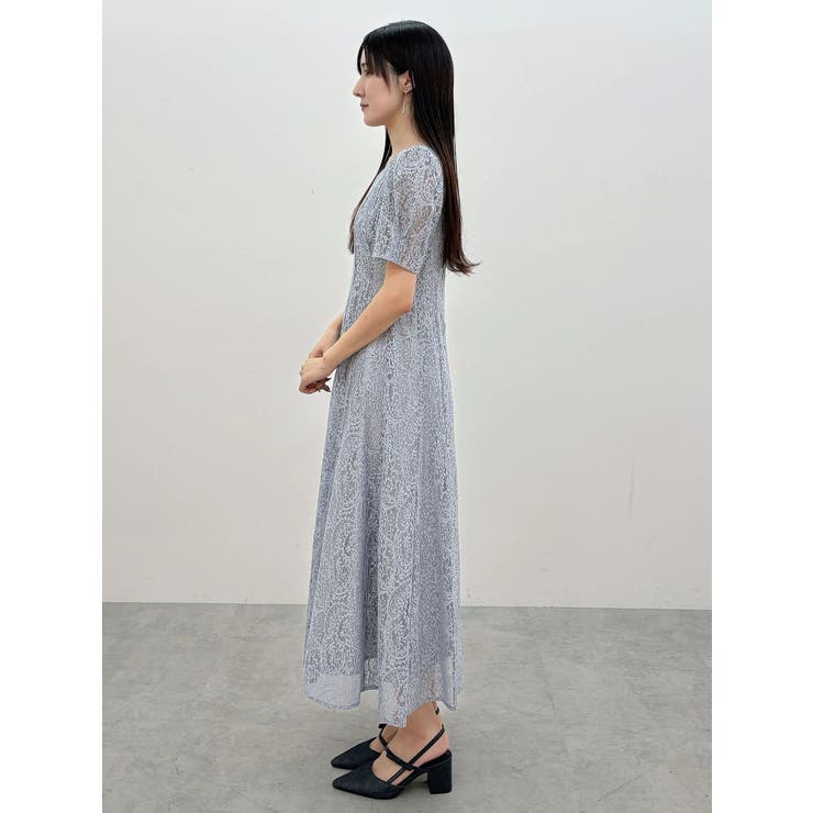 レースパイピングロングワンピース | MERCURYDUO | 詳細画像12 