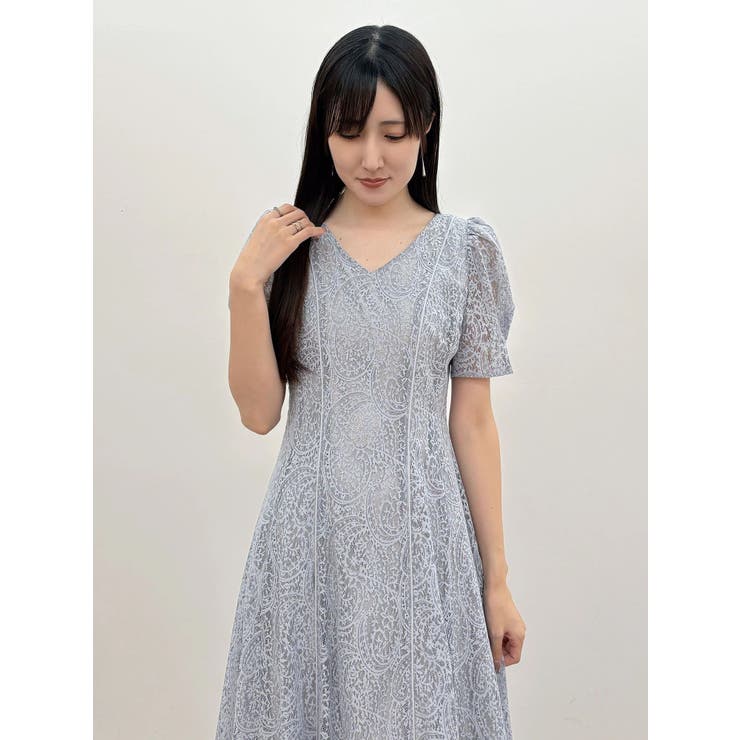 レースパイピングロングワンピース | MERCURYDUO | 詳細画像14 