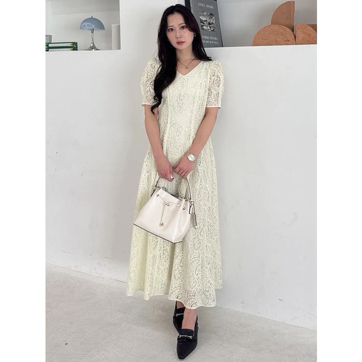 レースパイピングロングワンピース | MERCURYDUO | 詳細画像16 