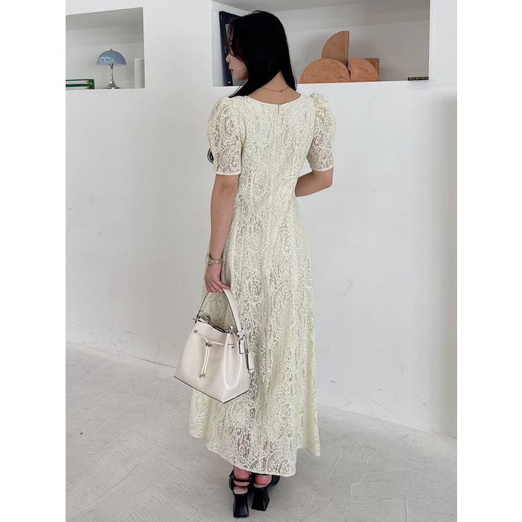 レースパイピングロングワンピース | MERCURYDUO | 詳細画像18 