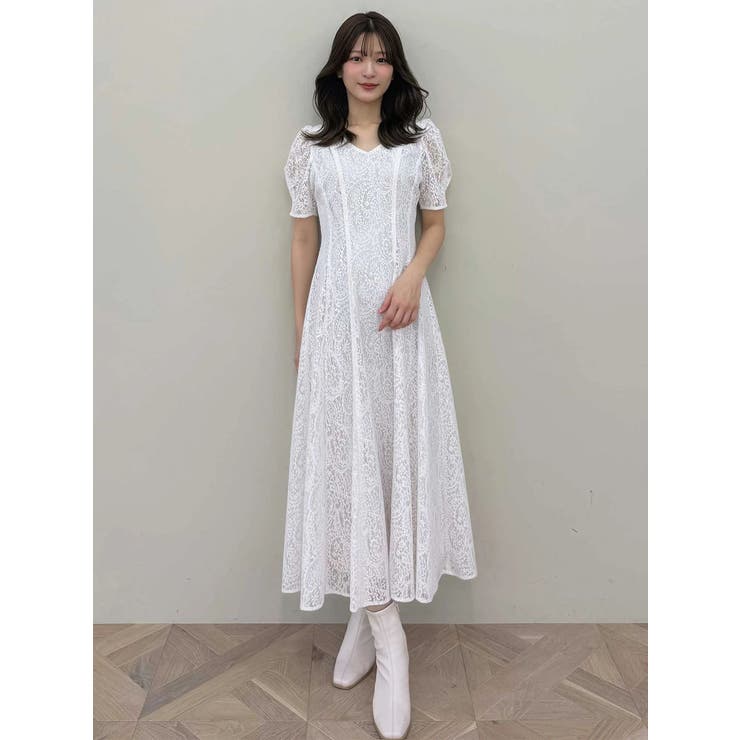 レースパイピングロングワンピース | MERCURYDUO | 詳細画像20 