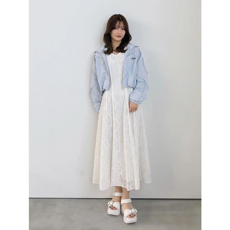 レースパイピングロングワンピース | MERCURYDUO | 詳細画像23 