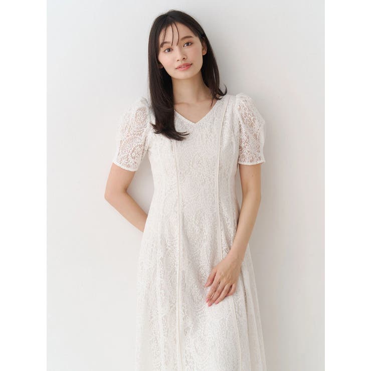 レースパイピングロングワンピース | MERCURYDUO | 詳細画像9 