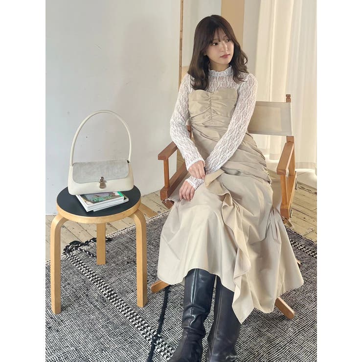 ギャザードレープドッキングワンピース | MERCURYDUO | 詳細画像9 