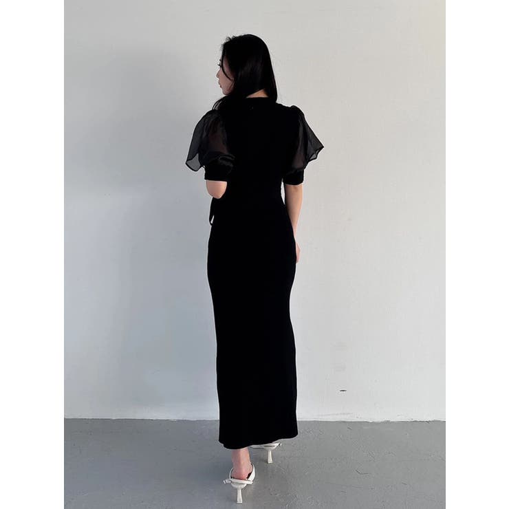 異素材スリーブリブマーメイドワンピース | MERCURYDUO | 詳細画像10 