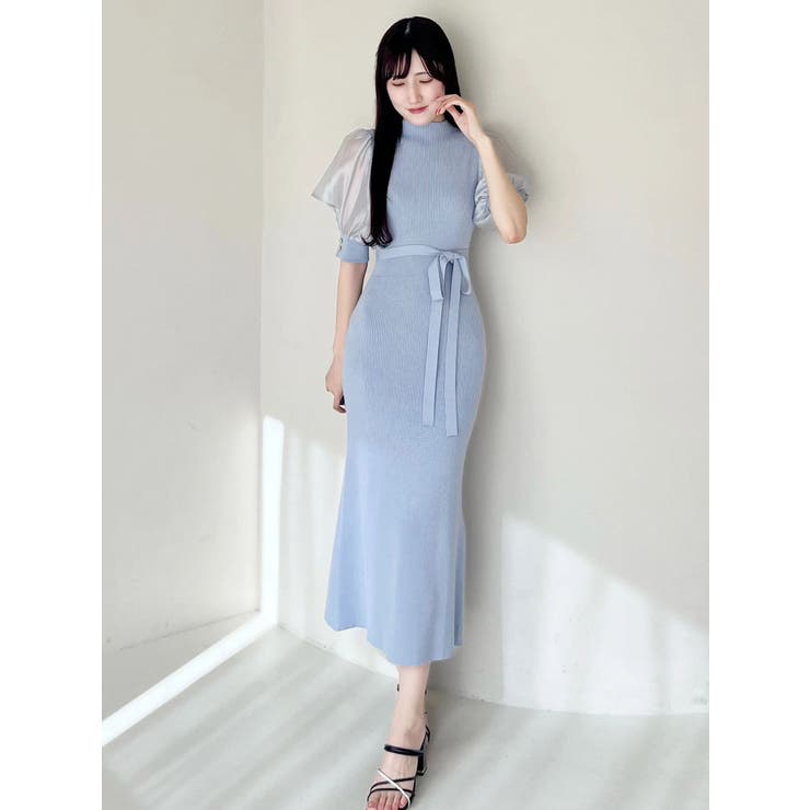 異素材スリーブリブマーメイドワンピース | MERCURYDUO | 詳細画像14 