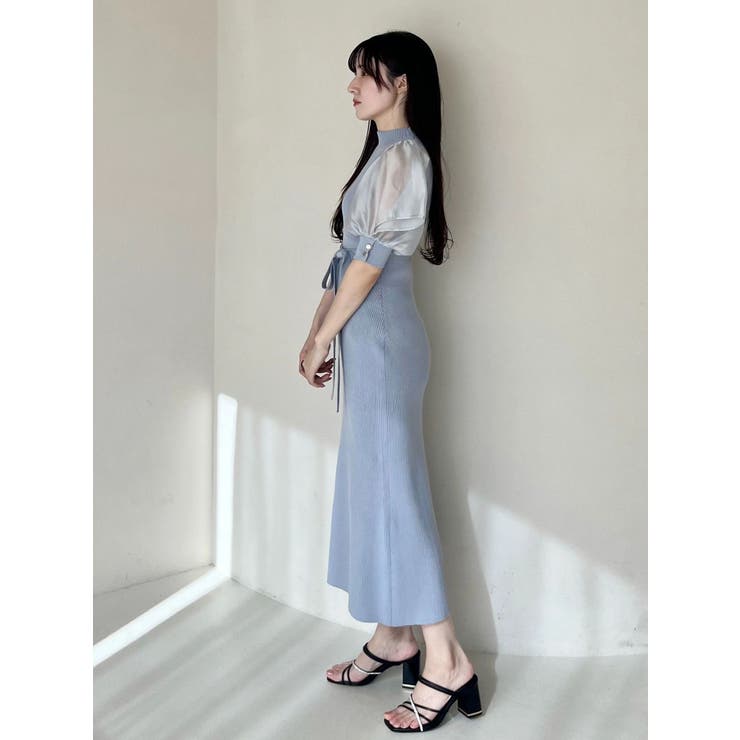 異素材スリーブリブマーメイドワンピース | MERCURYDUO | 詳細画像16 