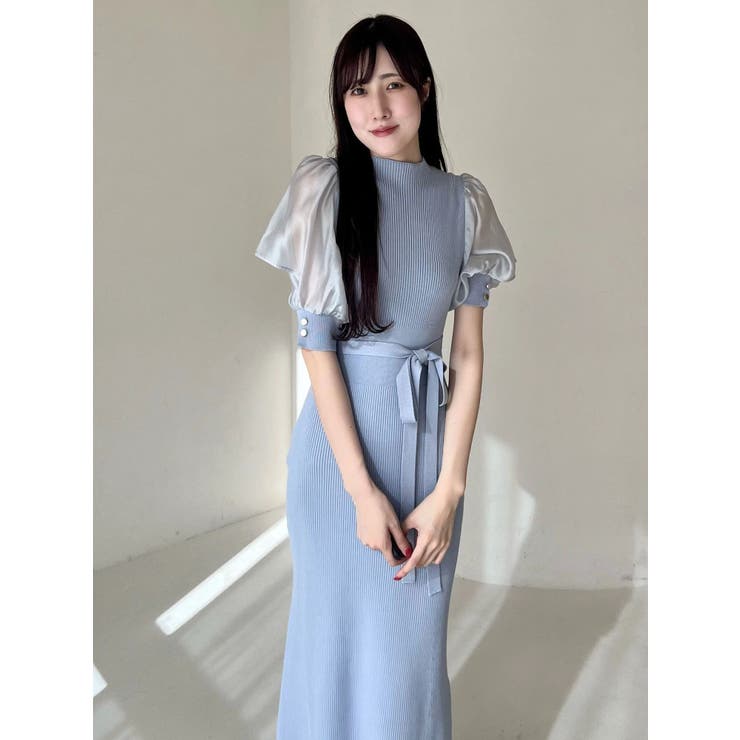 異素材スリーブリブマーメイドワンピース | MERCURYDUO | 詳細画像18 