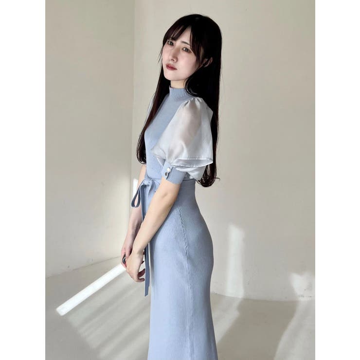 異素材スリーブリブマーメイドワンピース | MERCURYDUO | 詳細画像19 