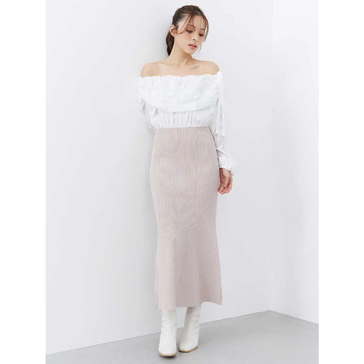 ピンク | ブラウスドッキングニットワンピース | MERCURYDUO