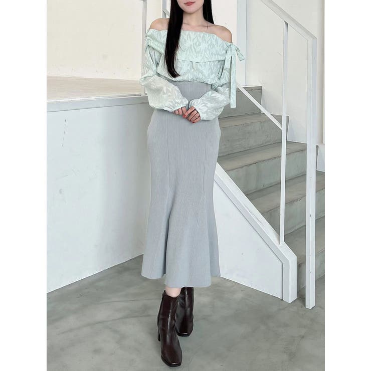 ミントグリーン | ブラウスドッキングニットワンピース | MERCURYDUO