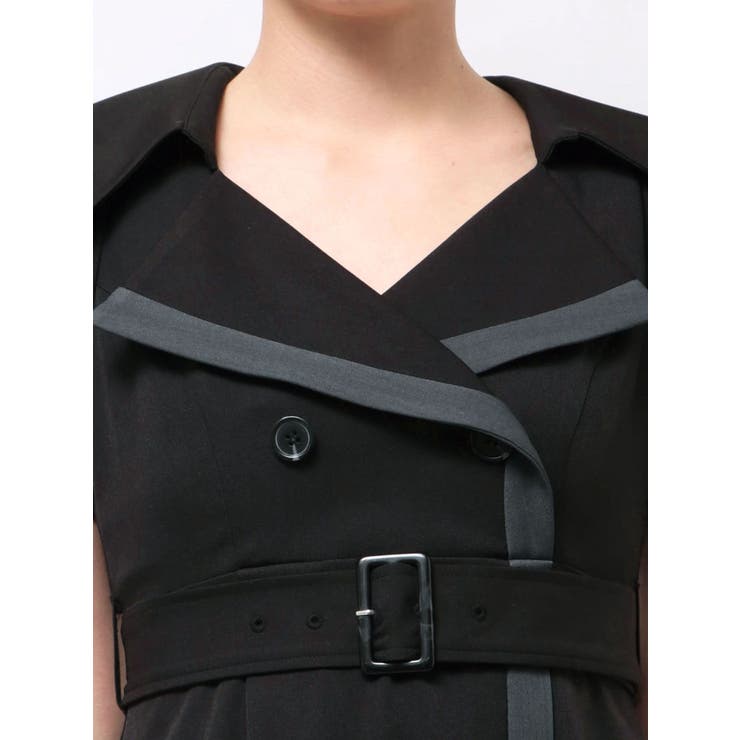 バイカラーハーフスリーブトレンチフレアワンピース | MERCURYDUO | 詳細画像28 