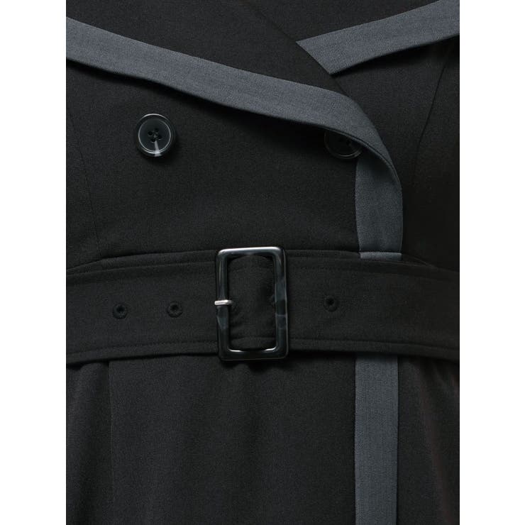 バイカラーハーフスリーブトレンチフレアワンピース | MERCURYDUO | 詳細画像35 