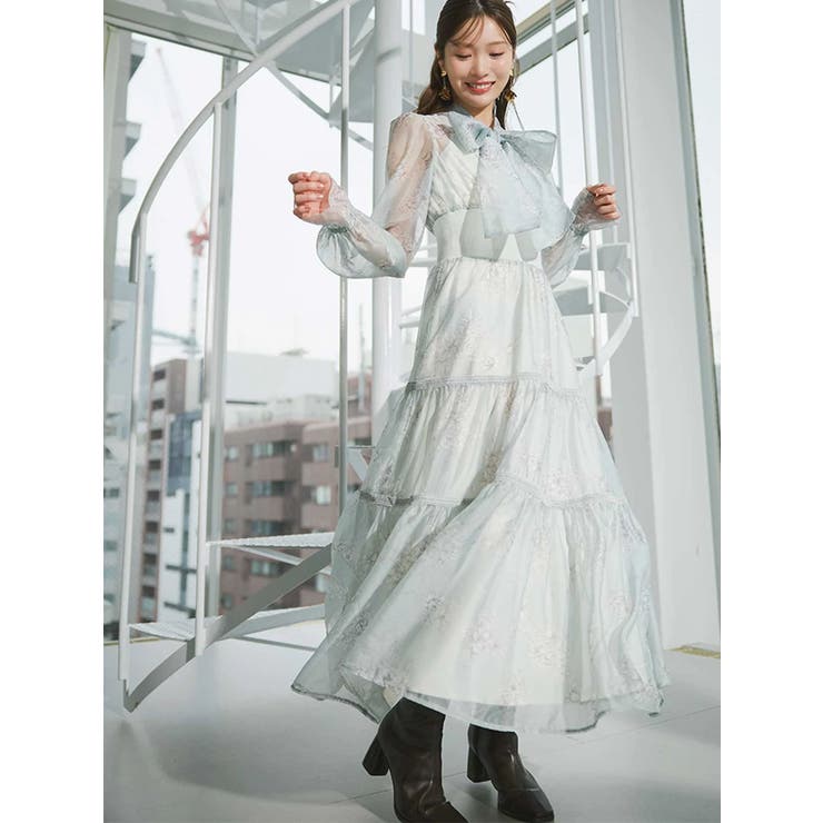 ミントグリーン | トワルドジュイボウタイウエストリブワンピース | MERCURYDUO