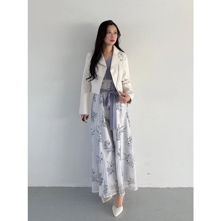 ブーケ花柄ニットドッキングワンピース | MERCURYDUO | 詳細画像14 