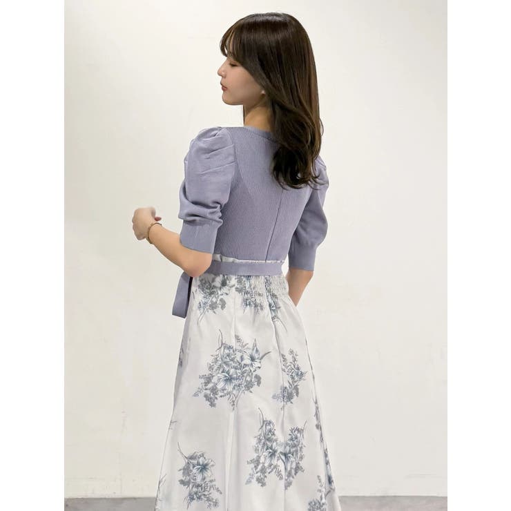 ブーケ花柄ニットドッキングワンピース | MERCURYDUO | 詳細画像24 