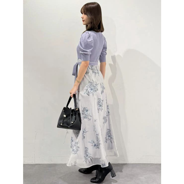 ブーケ花柄ニットドッキングワンピース | MERCURYDUO | 詳細画像27 