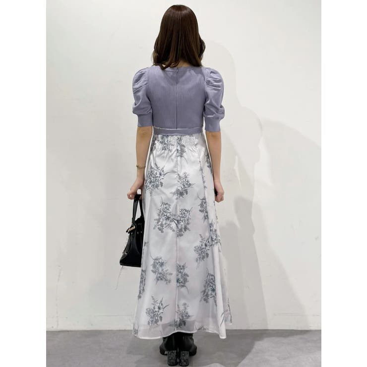 ブーケ花柄ニットドッキングワンピース | MERCURYDUO | 詳細画像28 