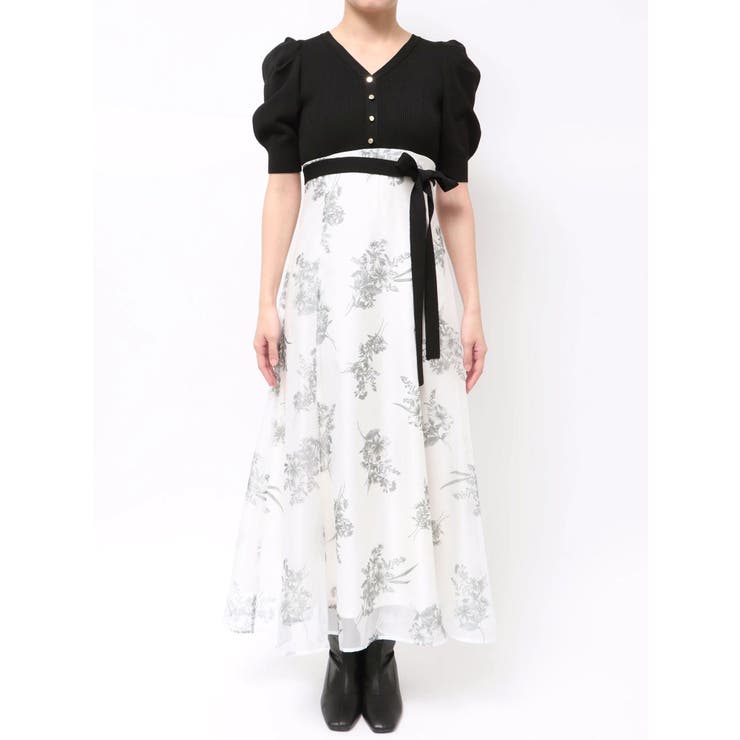 ブーケ花柄ニットドッキングワンピース | MERCURYDUO | 詳細画像41 