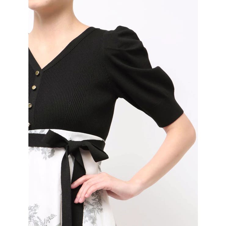 ブーケ花柄ニットドッキングワンピース | MERCURYDUO | 詳細画像45 